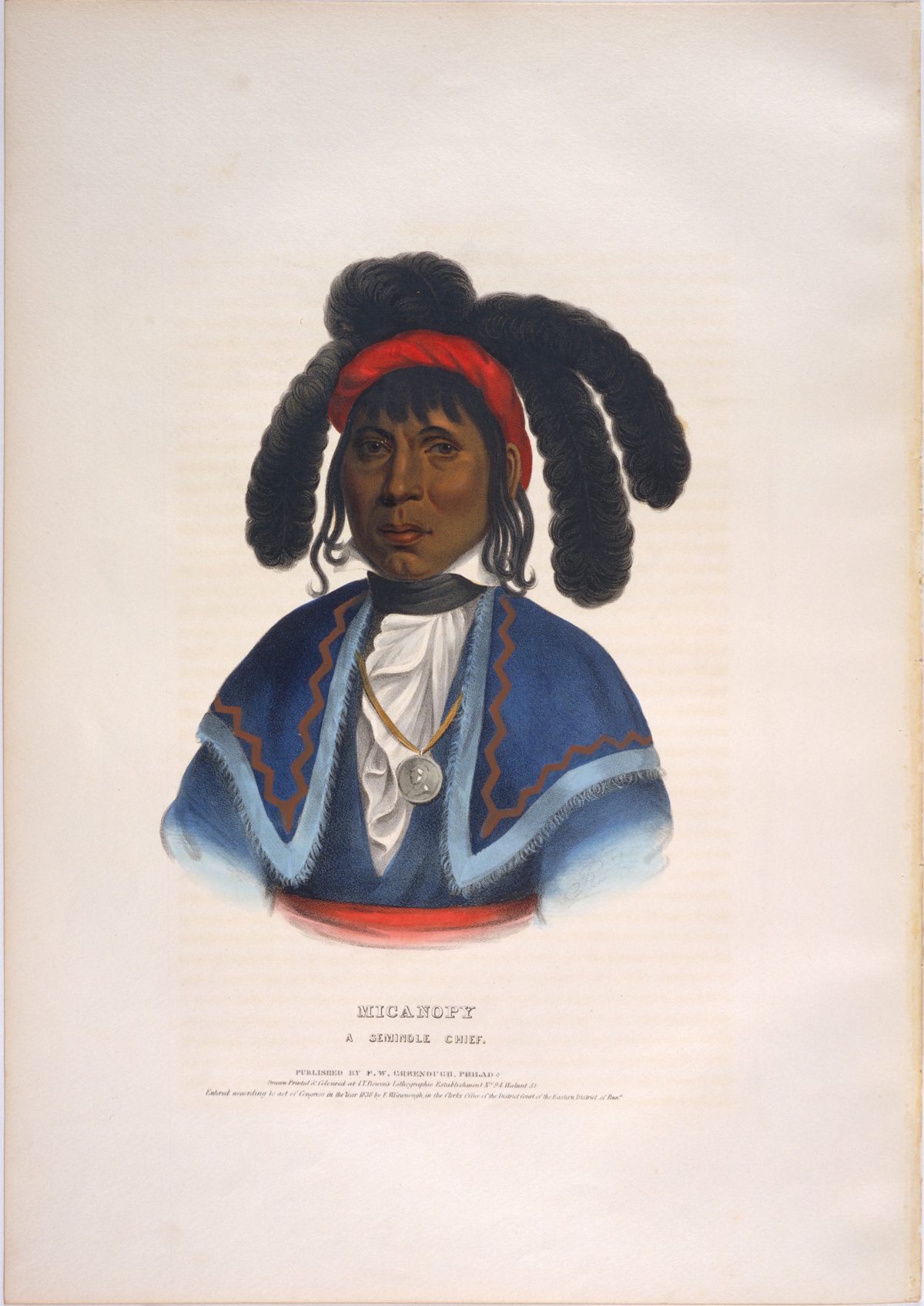 Nineteenth-century lithographic portrait of Micanopy, paramount chief of the Seminole Nation